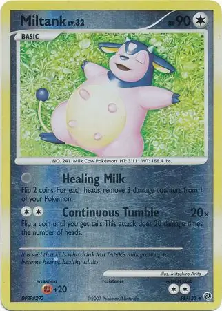Miltank Reverse Holo Pokemon card from Secret Wonders