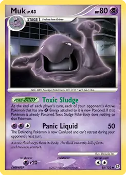 Muk Pokemon card from Secret Wonders