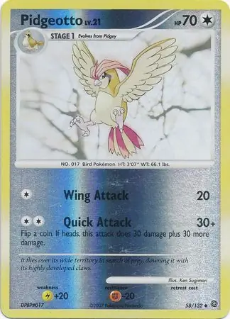 Pidgeotto Reverse Holo Pokemon card from Secret Wonders