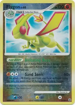 Flygon Reverse Holo Pokemon card from Secret Wonders
