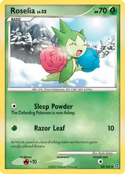 Roselia Pokemon card from Secret Wonders