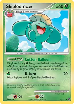 Skiploom Pokemon card from Secret Wonders
