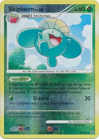 Skiploom Reverse Holo Pokemon card from Secret Wonders