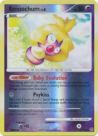 Smoochum Reverse Holo Pokemon card from Secret Wonders