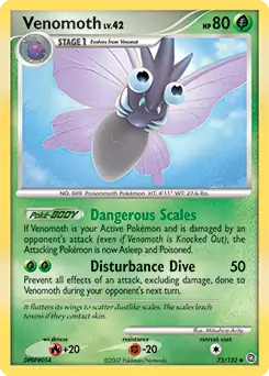 Venomoth Pokemon card from Secret Wonders