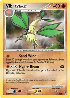 Vibrava Pokemon card from Secret Wonders