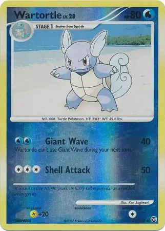 Wartortle Reverse Holo Pokemon card from Secret Wonders