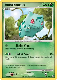 Bulbasaur Pokemon card from Secret Wonders