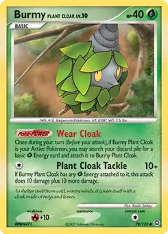 Burmy Plant Cloak Pokemon card from Secret Wonders