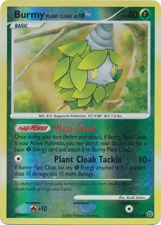 Burmy Plant Cloak Reverse Holo Pokemon card from Secret Wonders