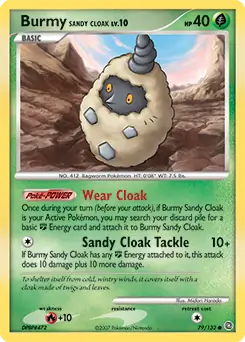 Burmy Sandy Cloak Pokemon card from Secret Wonders