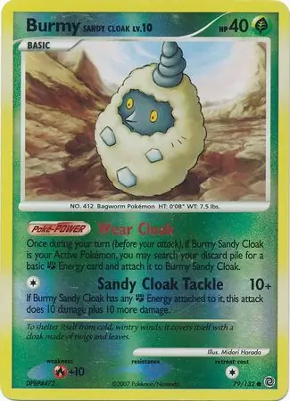 Burmy Sandy Cloak Reverse Holo Pokemon card from Secret Wonders