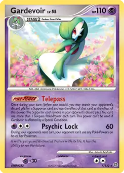 Gardevoir Holo Pokemon card from Secret Wonders