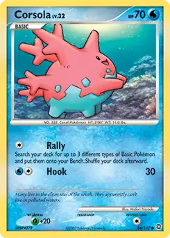 Corsola Pokemon card from Secret Wonders