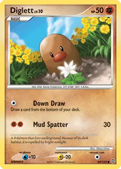 Diglett Pokemon card from Secret Wonders