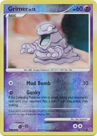 Grimer Reverse Holo Pokemon card from Secret Wonders