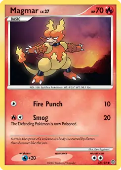 Magmar Pokemon card from Secret Wonders