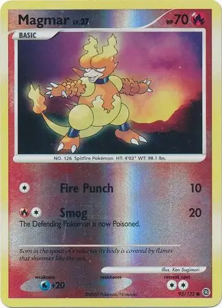 Magmar Reverse Holo Pokemon card from Secret Wonders