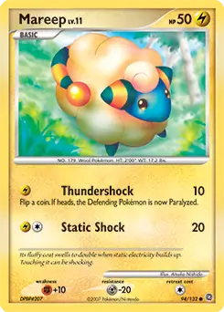 Mareep Pokemon card from Secret Wonders