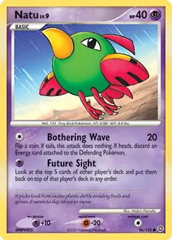 Natu Pokemon card from Secret Wonders