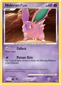 Nidoran M Pokemon card from Secret Wonders