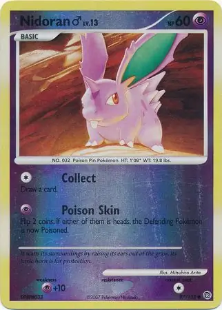 Nidoran M Reverse Holo Pokemon card from Secret Wonders