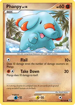 Phanpy Pokemon card from Secret Wonders