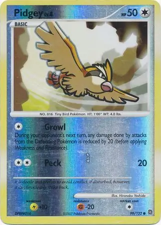 Pidgey Reverse Holo Pokemon card from Secret Wonders