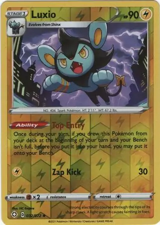 Luxio Reverse Holo Pokemon card from Shining Fates