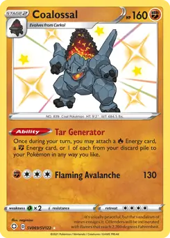 Coalossal Pokemon card from Shining Fates