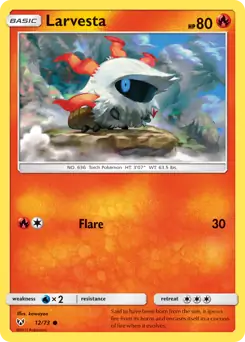 Larvesta Pokemon card from Shining Legends