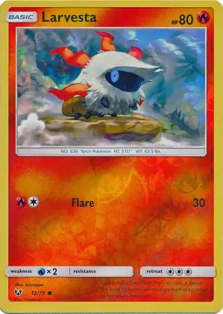 Larvesta Reverse Holo Pokemon card from Shining Legends