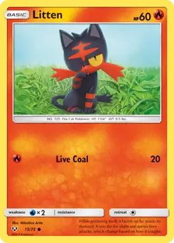 Litten Pokemon card from Shining Legends