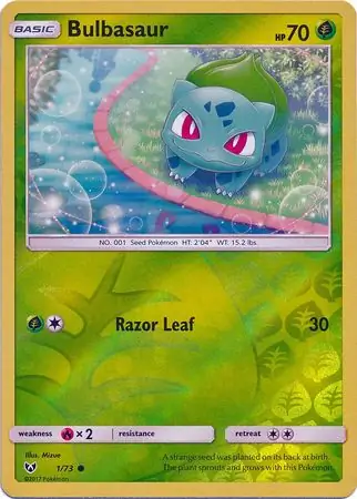 Bulbasaur Reverse Holo Pokemon card from Shining Legends
