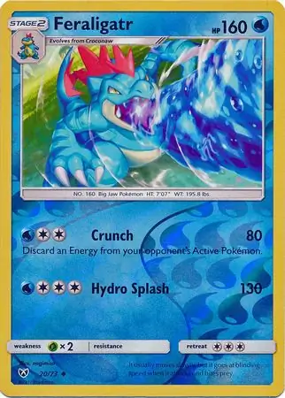 Feraligatr Reverse Holo Pokemon card from Shining Legends