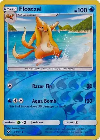 Floatzel Reverse Holo Pokemon card from Shining Legends