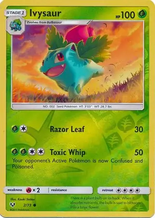 Ivysaur Reverse Holo Pokemon card from Shining Legends