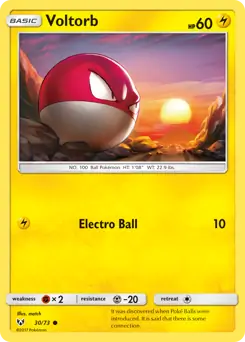 Voltorb Pokemon card from Shining Legends