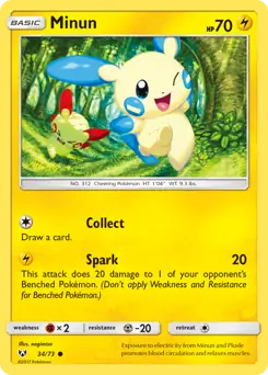 Minun Pokemon card from Shining Legends