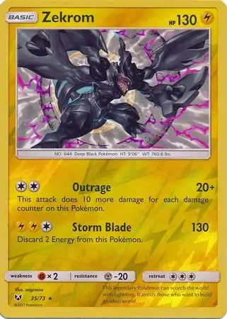 Zekrom Reverse Holo Pokemon card from Shining Legends