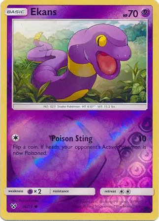 Ekans Reverse Holo Pokemon card from Shining Legends