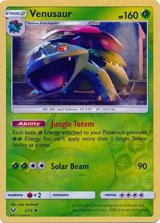 Venusaur Reverse Holo Pokemon card from Shining Legends