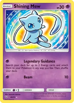 Shining Mew Pokemon card from Shining Legends