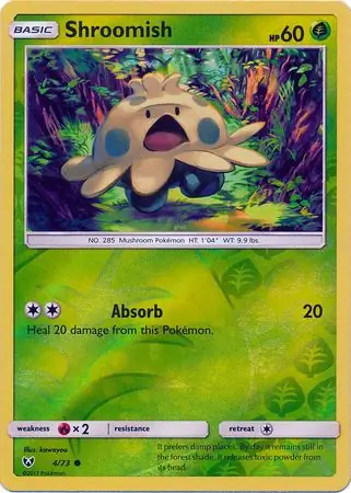 Shroomish Reverse Holo Pokemon card from Shining Legends