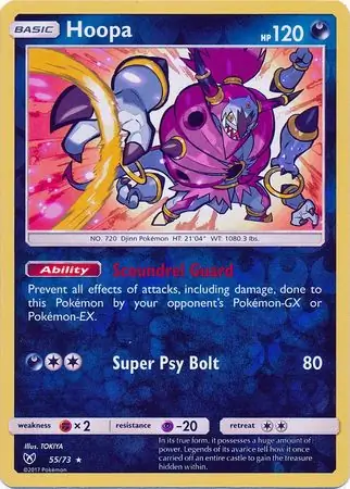 Hoopa Reverse Holo Pokemon card from Shining Legends