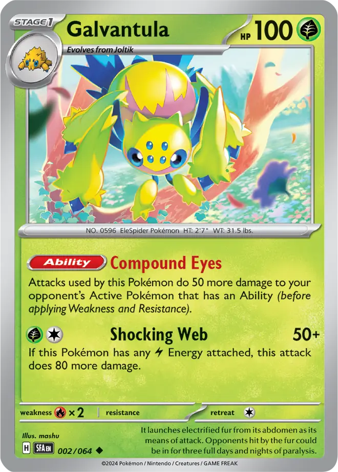 Galvantula Pokemon card from Shrouded Fable