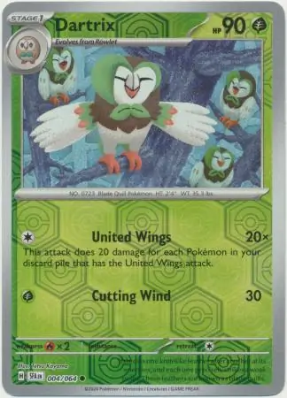Dartrix Reverse Holo Pokemon card from Shrouded Fable