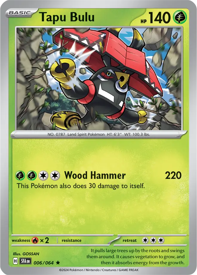 Tapu Bulu Pokemon card from Shrouded Fable
