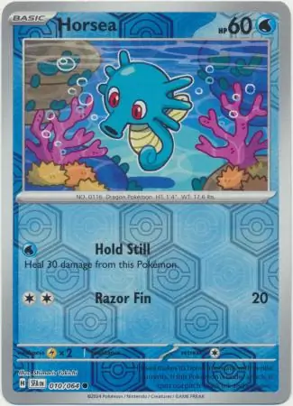 Horsea Reverse Holo Pokemon card from Shrouded Fable