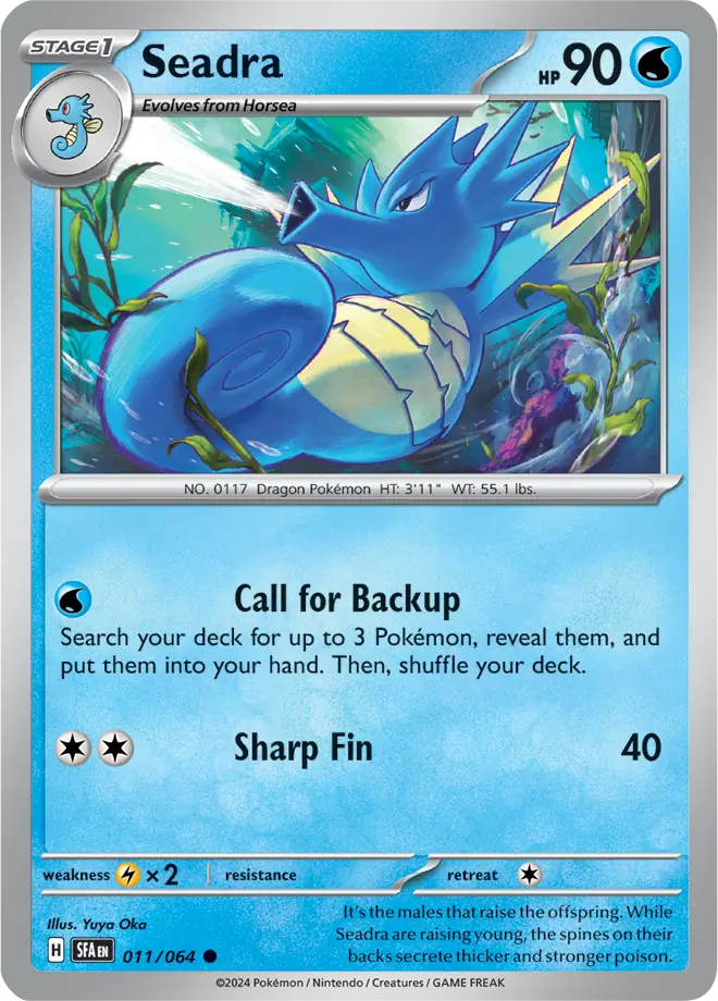 Seadra Pokemon card from Shrouded Fable